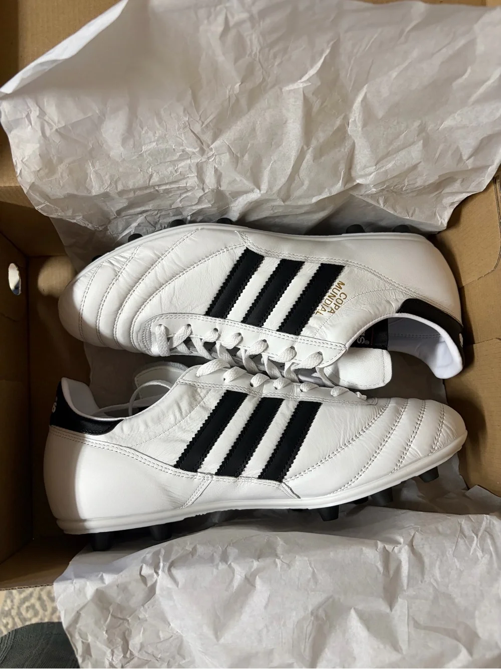 adidas White/Black Copa Mundial Soccer Cleats